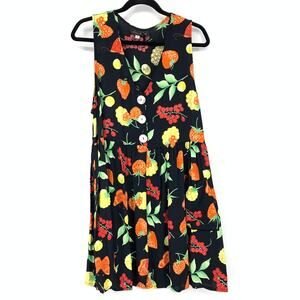 Jenny Helene Sleeveless Mini Dress Womens Size Medium Novelty Fruit Print A-Line